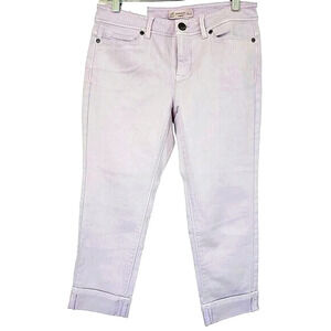 NWT J. Jill Women Pants 4 Petite Lavender Cropped Capri Cuffed Stretch
